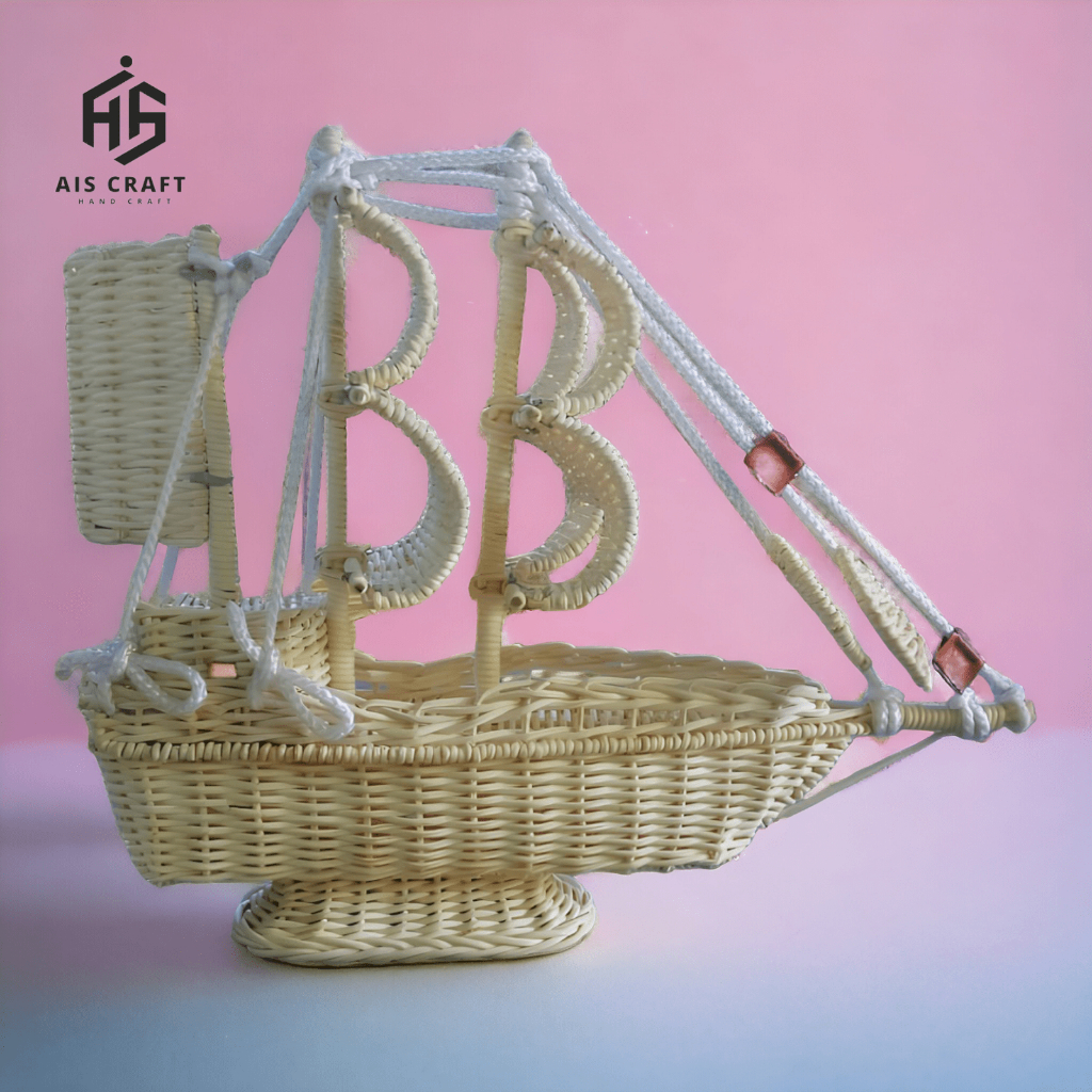 ID DEKORASI HIASAN RUMAH PERAHU LAYAR - KERAJINAN KARAKTER DENGAN FULL ROTAN KUALITAS PAMERAN ROTAN