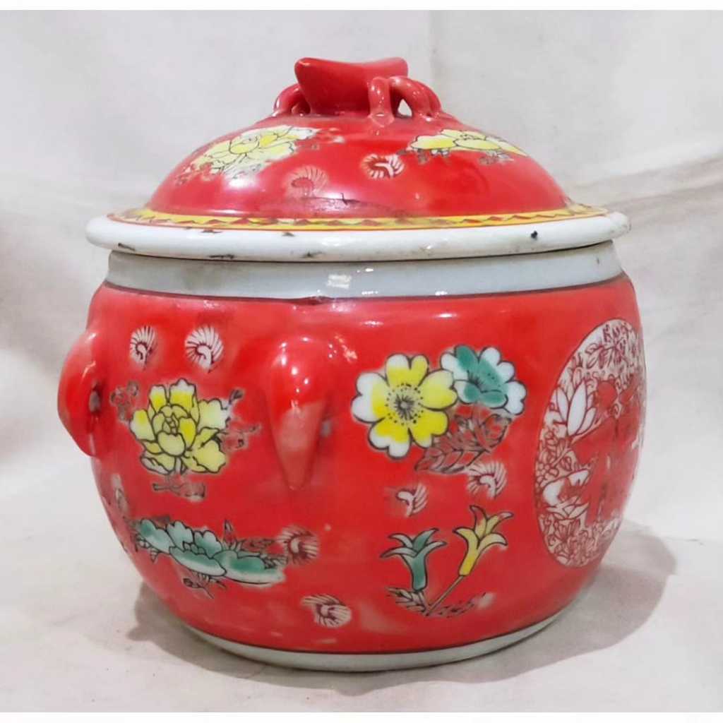 gamching keramik merah cina lawas antik