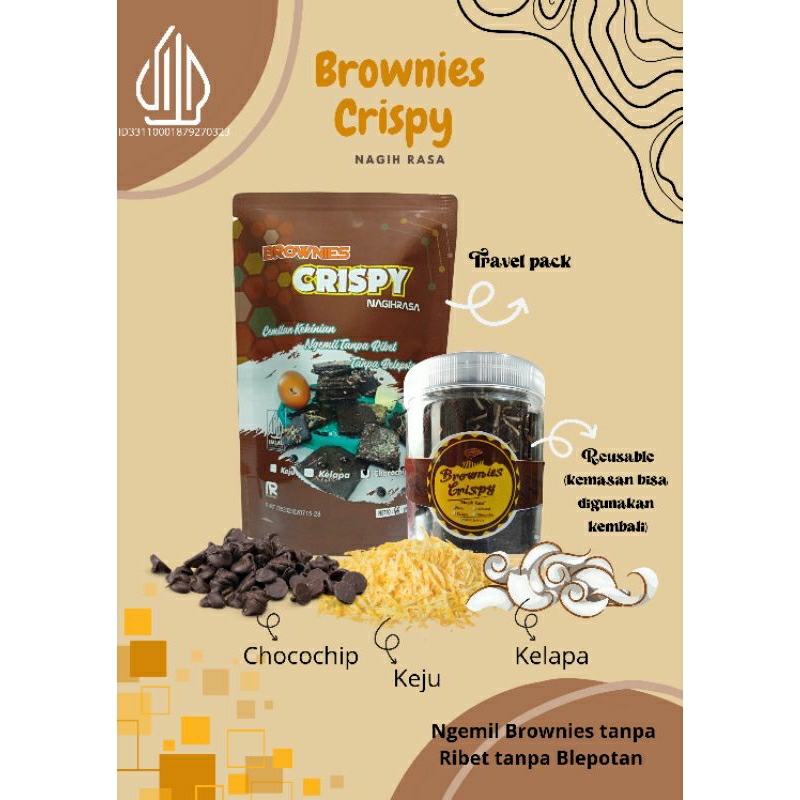 

Keripik Brownies Min order 2 pcs | Brownies crispy "Nagih Rasa" 65gram