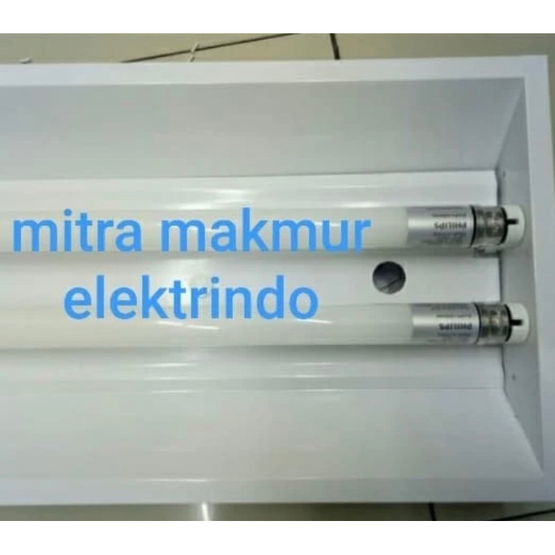 kap lampu TKI 2x18w watt / kap lampu 2x18 komplit TL LED