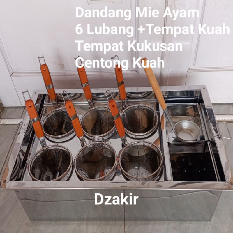 Dandang mie ayam 6 lubang jumbo/panci mie bakso stainless