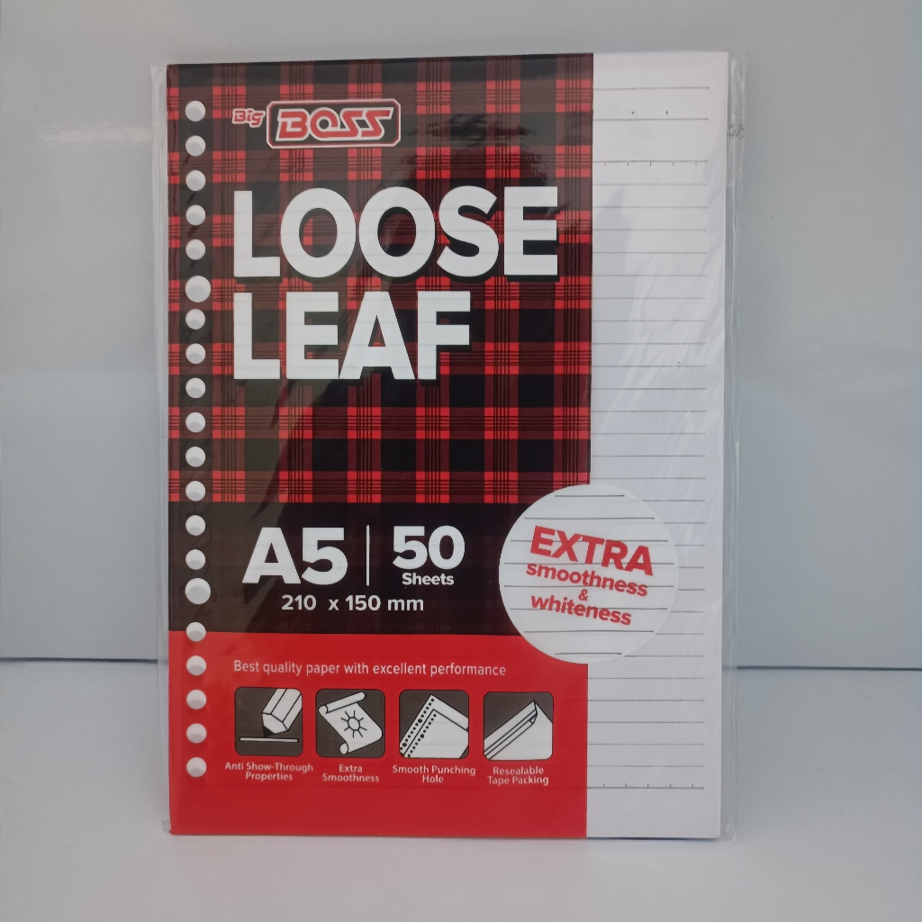 

Big Boss Kertas Binder Putih Loose Leaf A5 50 Lembar
