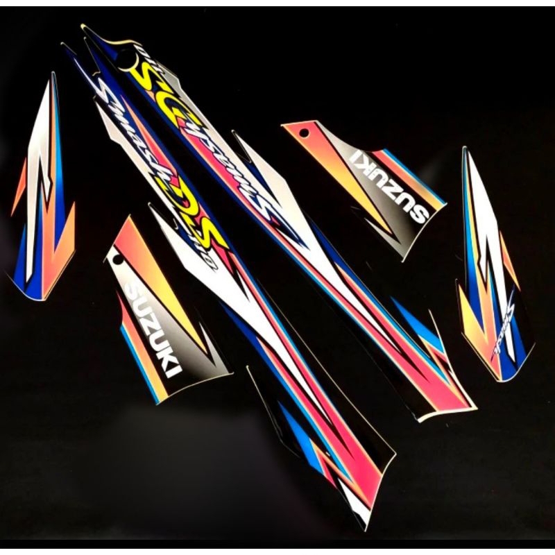 Lis Body /Striping Stiker Suzuki Smash DS 110 old Hitam