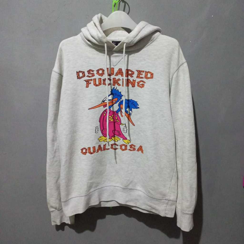 Hoodie Dsquared Qualcosa Hooded Pria Wanita Dsquared