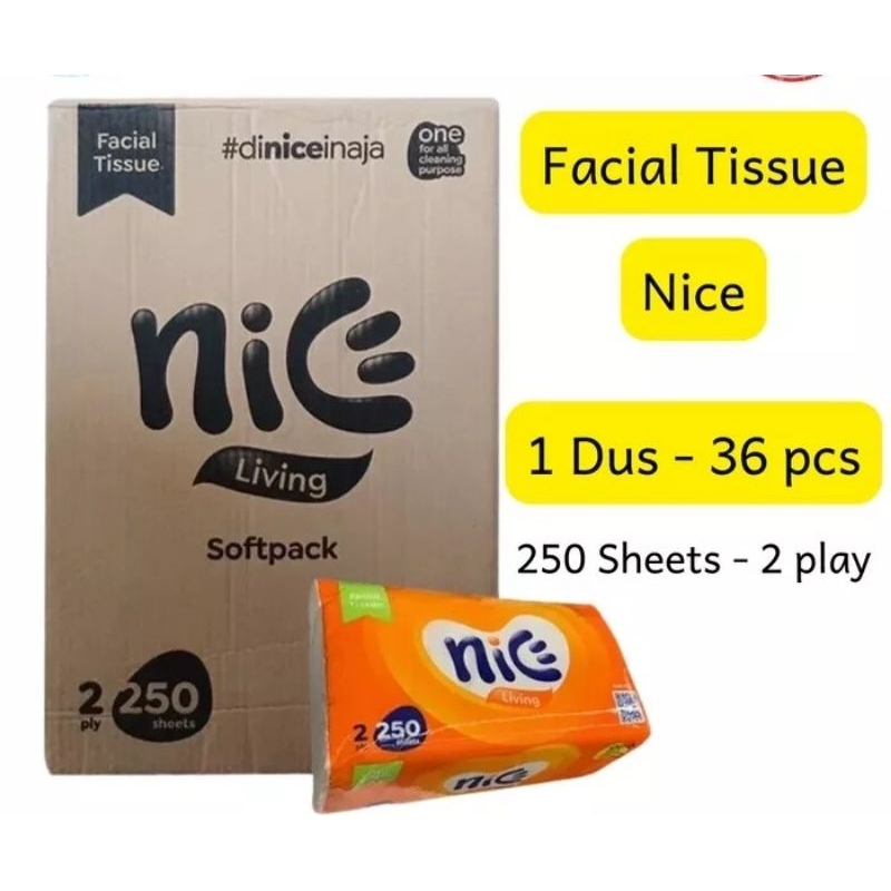 Tissue NICE Facial 250 Sheet / 1 DUS / KARTON isi 36 PACK / HARGA GROSIR