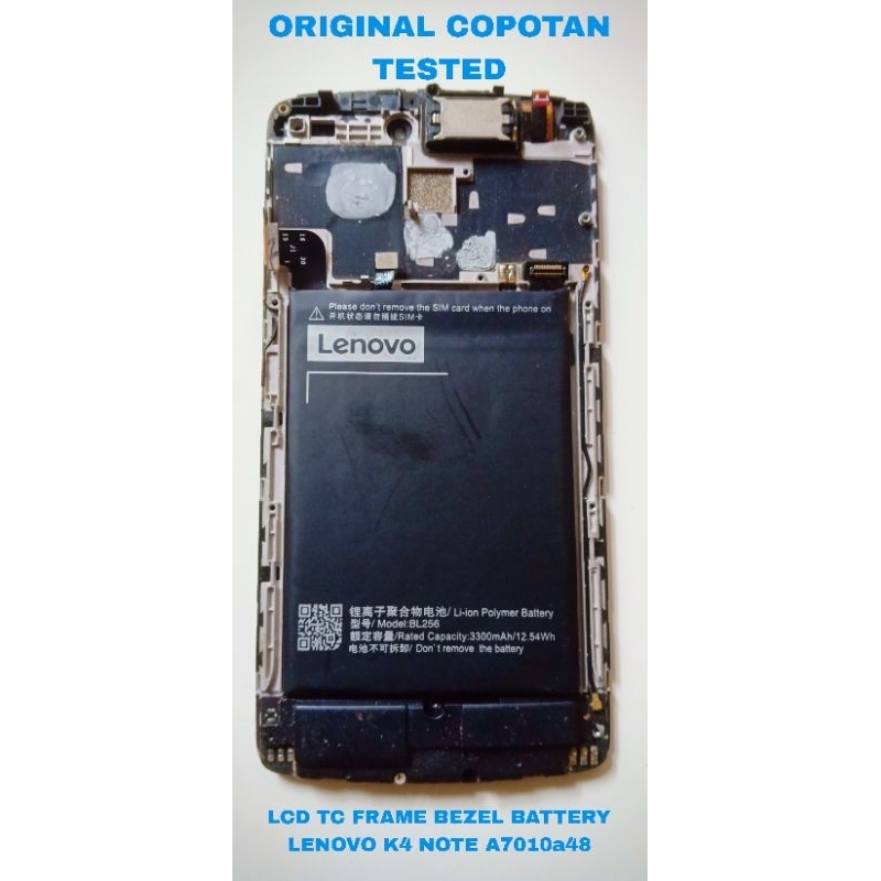 lcd Lenovo k4 note a71010 a7010a48 fullset frame battery flexibel speaker Buzer on off volume origin