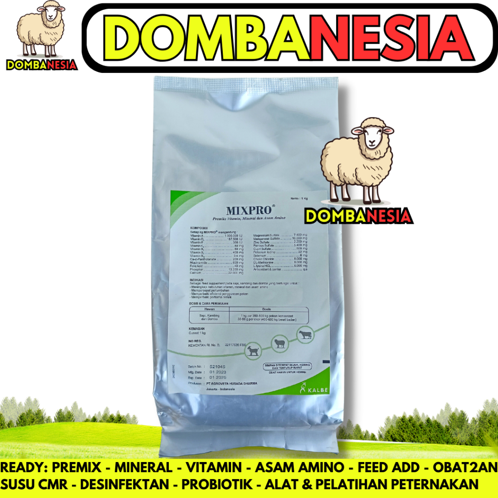 MIXPRO PREMIX SAPI 1 KG - Mix Pro Suplemen Premix Penggemuk dan Pemacu Pertumbuhan Sapi dan Kambing