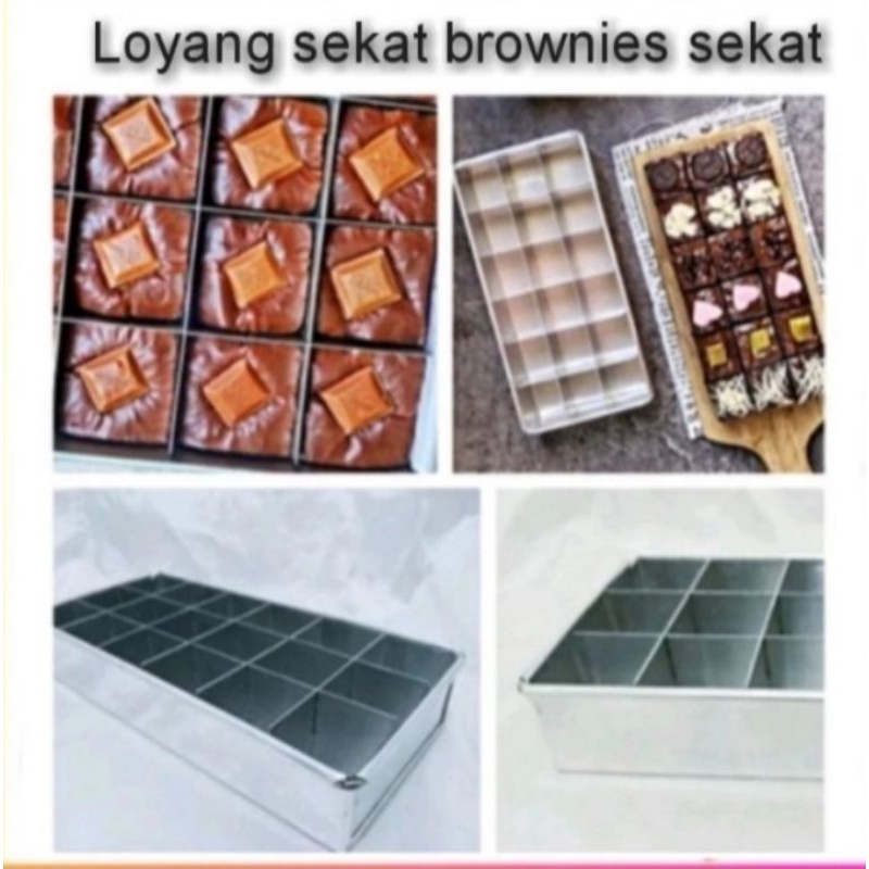 Loyang brownies sekat 20x10 - 22x10 - 15x10 cm Cetakan brownies Loyang sekat brownies