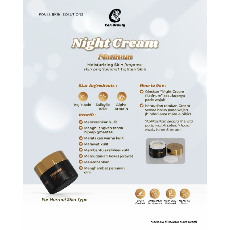 NIGHT CREAM CAN BEAUTY /  KRIM MALAM CAN BEAUTY ( FREE GIFT)