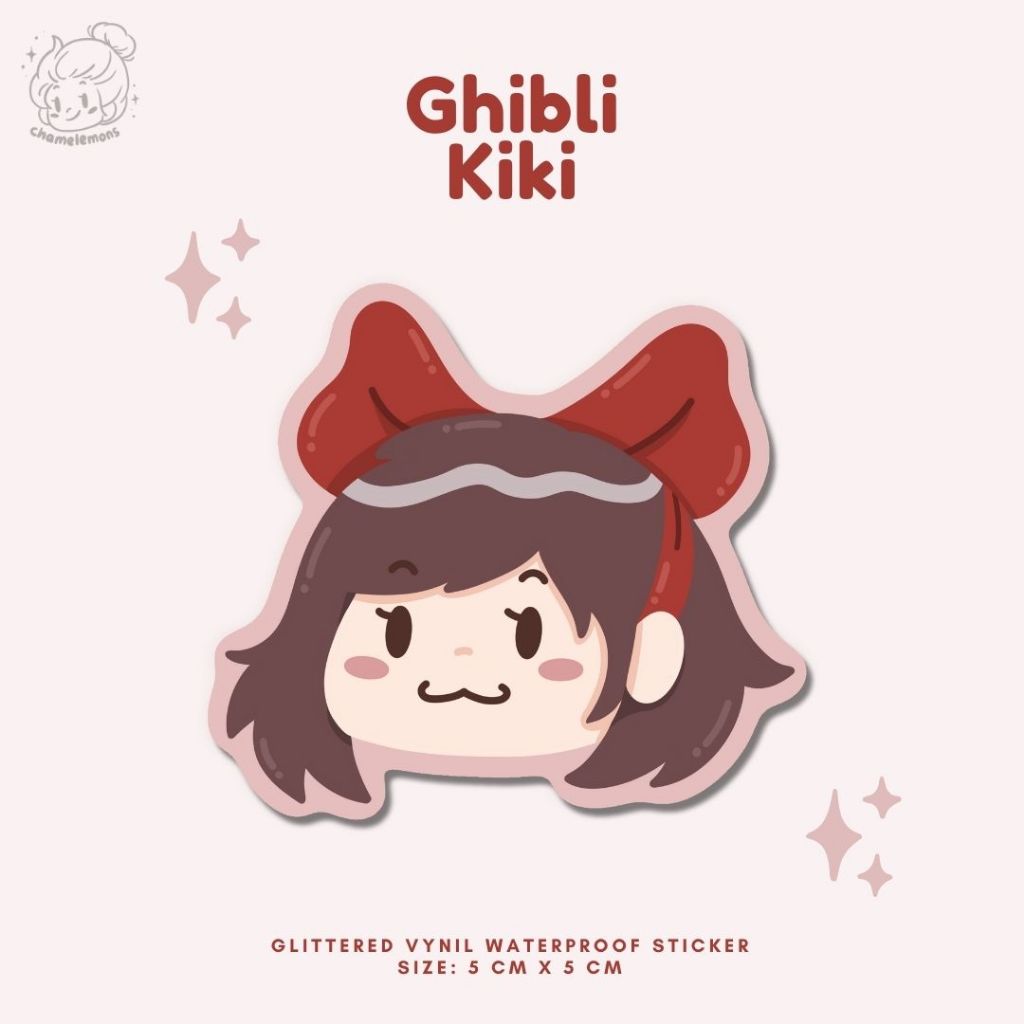 

Ghibli Kiki - Waterproof Vynil Glitter Sticker | Uk. 5 x 5 cm | Kiki's Delivery Service Fanart