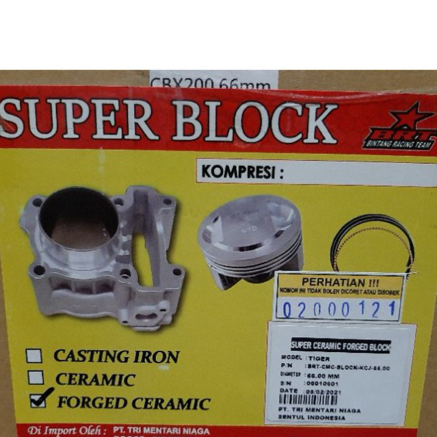 CYLINDER BLOK FORGED CERAMIC BRT TIGER  66.00mm