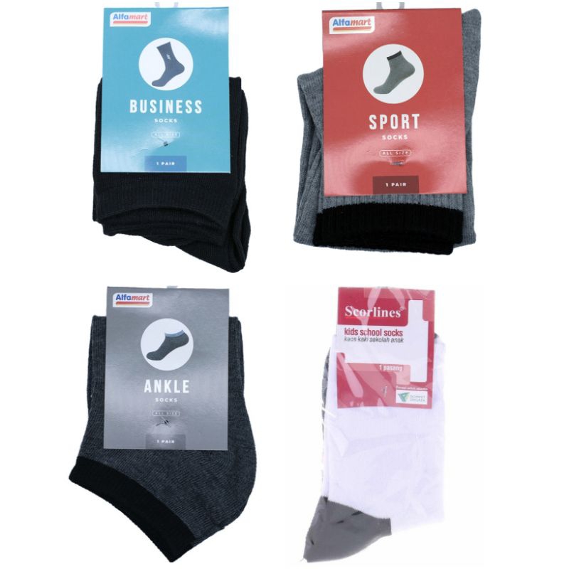 (random) Scorlines Alfamart Aneka Kaos Kaki Ankle Bisnis Sport School kids