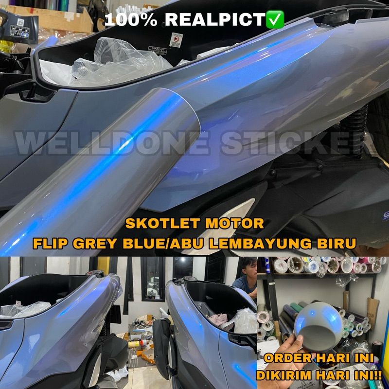 stiker motor flipgrey blue abu abu lembayung biru stiker biru lembayung variasi body kendaraan