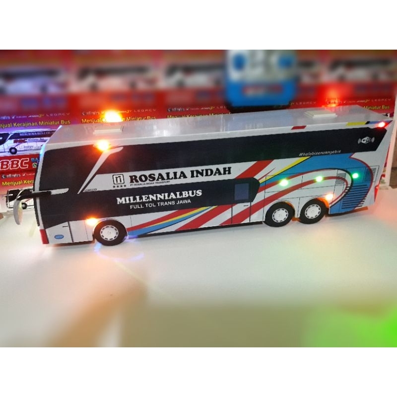 Miniatur bus RC Rosalia Indah SDD Remote Control DETIL RAPIH FULL TELOLET FULL STROBO FULL LED