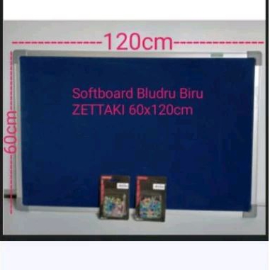

SOFTBOARD CORK BOARD / PAPAN MADING GANTUNG BLUDRU BIRU ZETTAKI 60X120CM