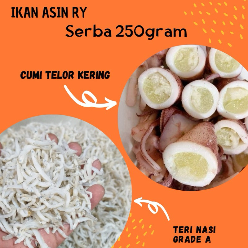 

IKAN ASIN 250gr (COD) Cumi | Ebi | Jambal | Teri