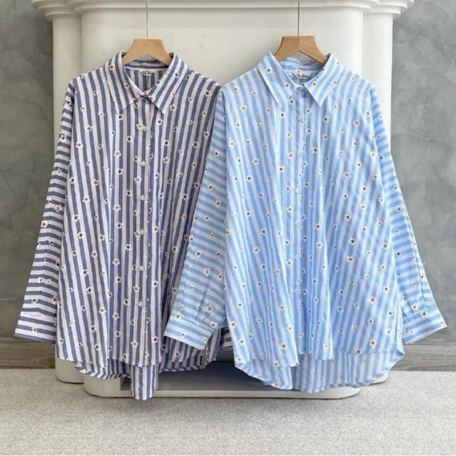 Kemeja motif bunga flower batwing wanita hijab