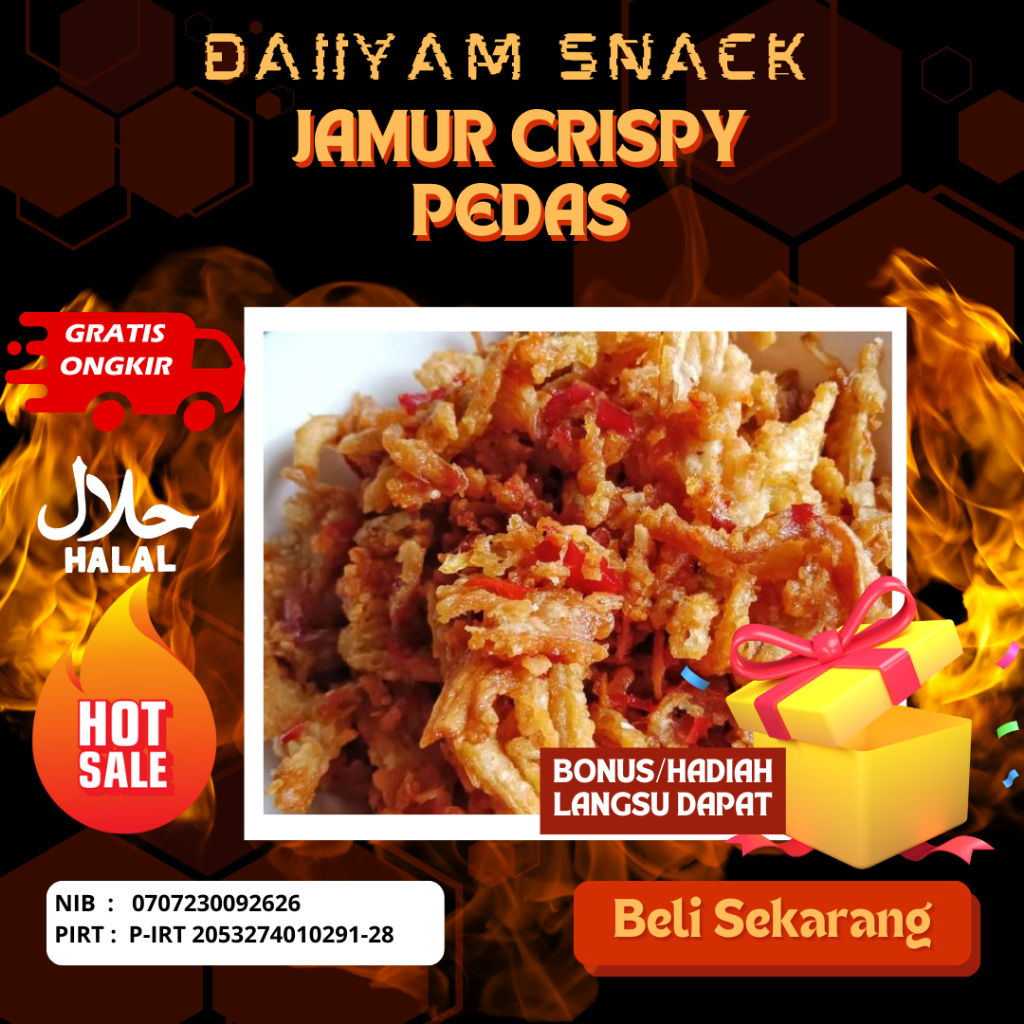 Jamur Crispy pedas daun jeruk 1 Kg