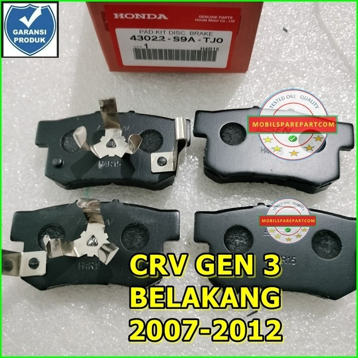 BRAKEPAD KAMPAS REM BELAKANG HONDA CRV GEN 3 2007 2008 2009 2010 2011