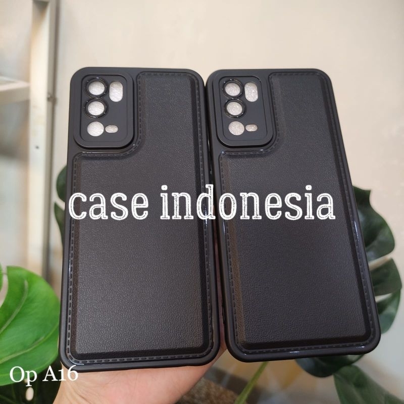 Soft Case Silikon Case Black Leather Oppo A16