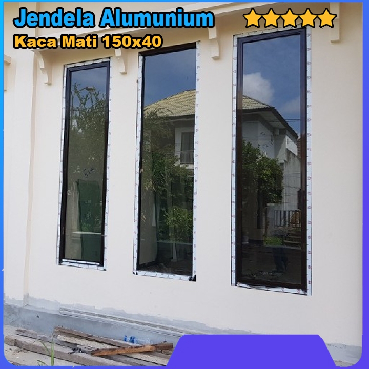 Jendela alumunium kaca mati 150 x 40 | Kusen Alumunium | Bovenli Alumunium (Alumunium window)