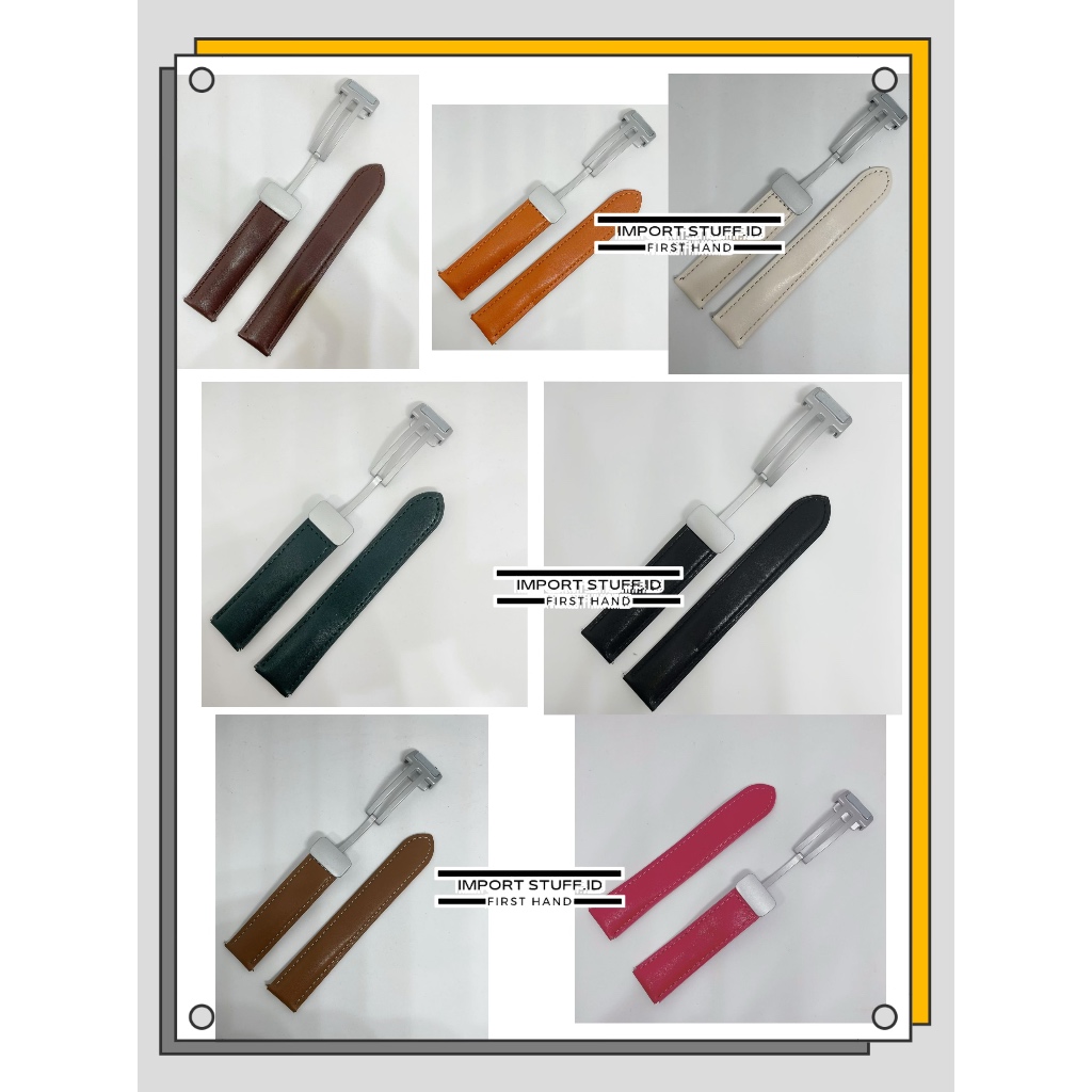 ￼STRAP TALI JAM TANGAN KULIT MAGNET UNIVERSAL 20 20MM  LEATHER STRAP TALI JAM NON LOGO STRAP MAGNET 