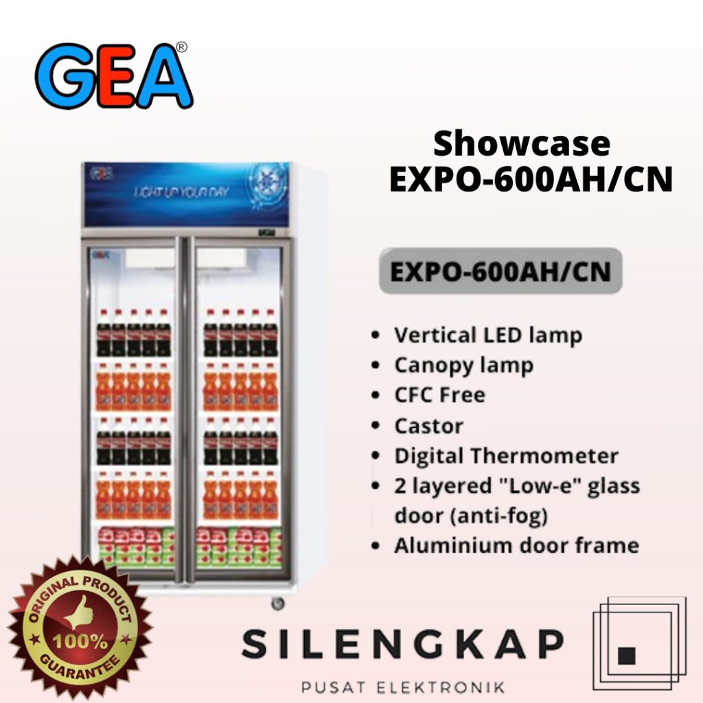 Showcase 2 Pintu GEA EXPO 600 AH/CN - 600ah/cn Display Cooler 575 L