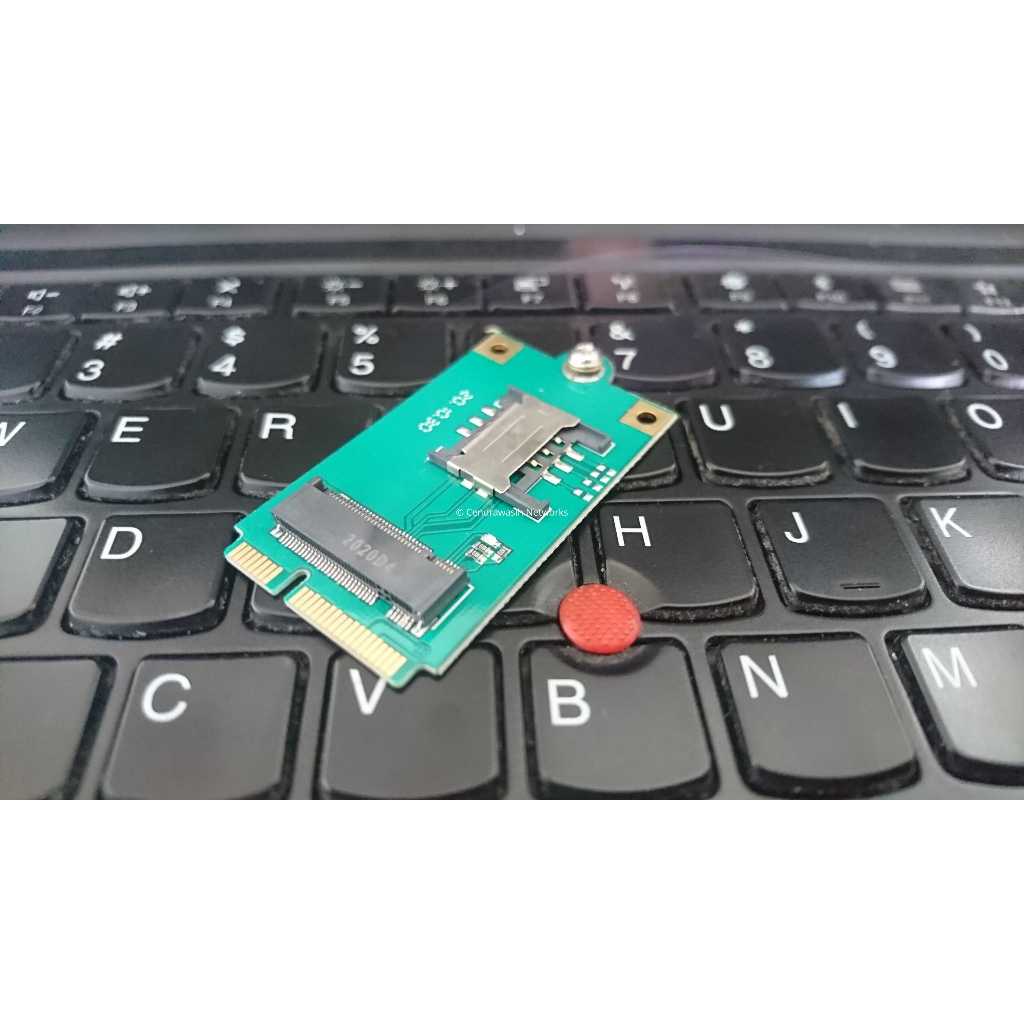 Adapter NGFF M.2 Key B ke Mini PCIe + Slot SIM | Modem Rakitan / LTE / 5G