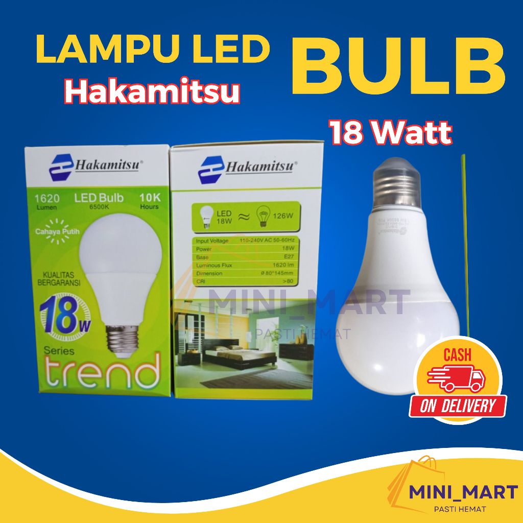 Murah Lampu LED BULB Hakamitsu TREND 18 Watt