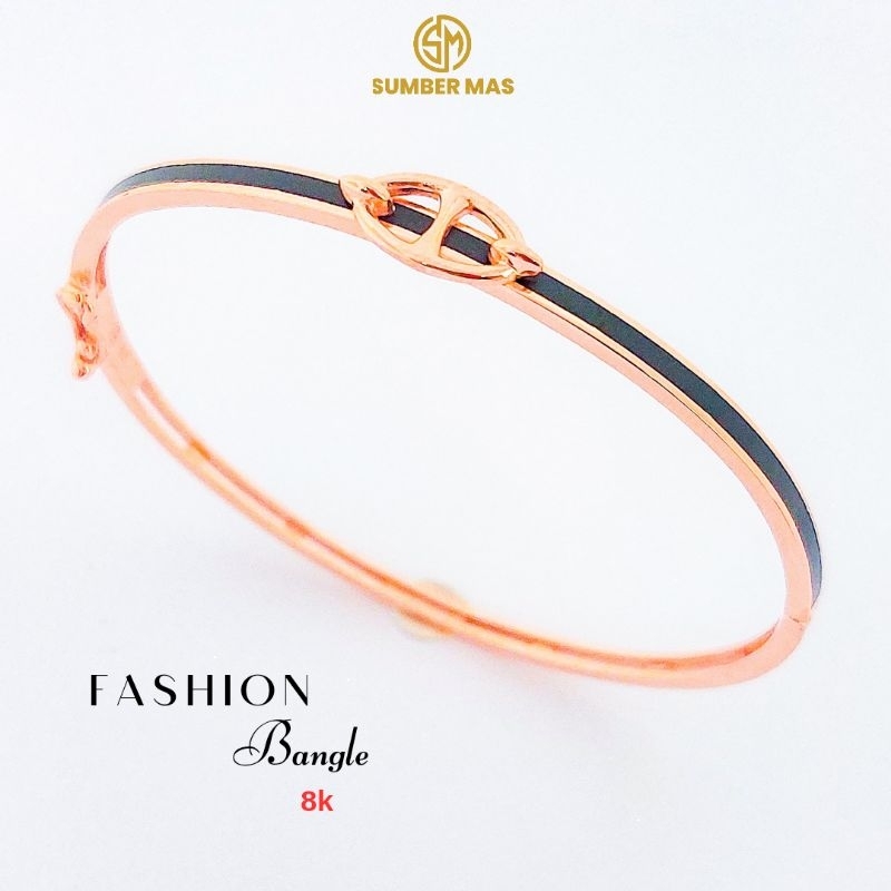 GELANG KOLONG H HITAM EMAS FASHION 8K - SUMBER MAS