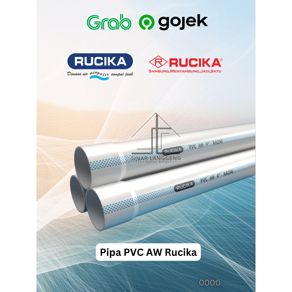(PER METER) RUCIKA PIPA PVC AW 3/4" inch RCK - WAVIN PIPA MOF PUTIH GARIS BIRU