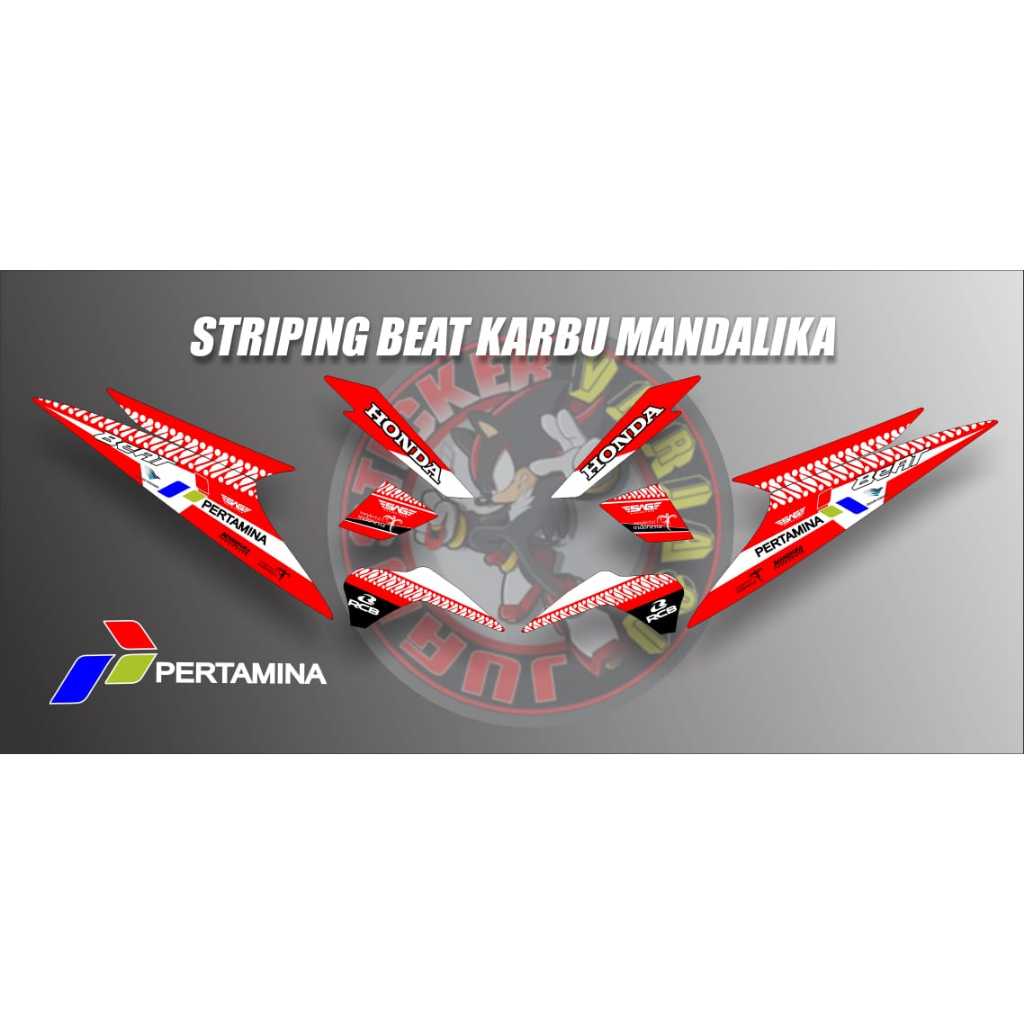 Striping Sticker Striping Beat Karbu Variasi Terbaru Hitam Putih 110 Premium Keren  #Mandalika
