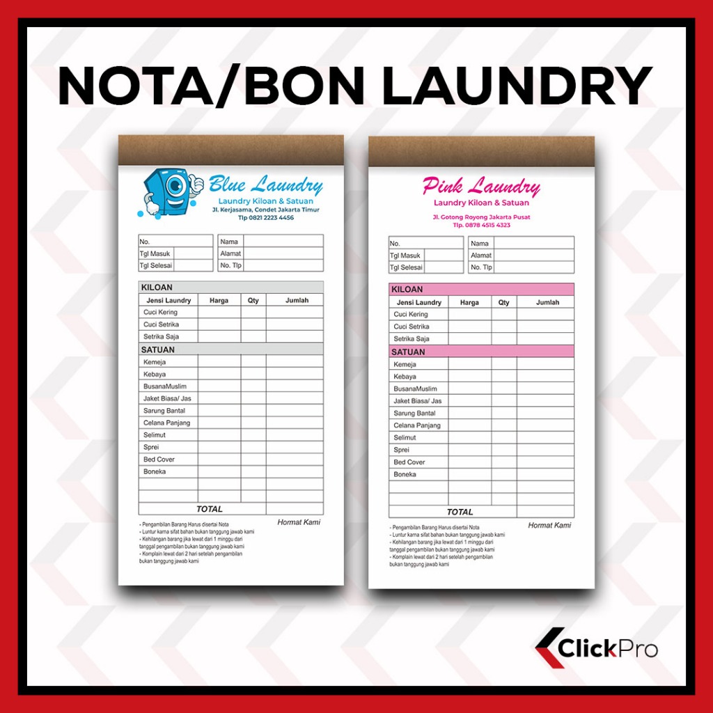 

NOTA / BON LAUNDRY