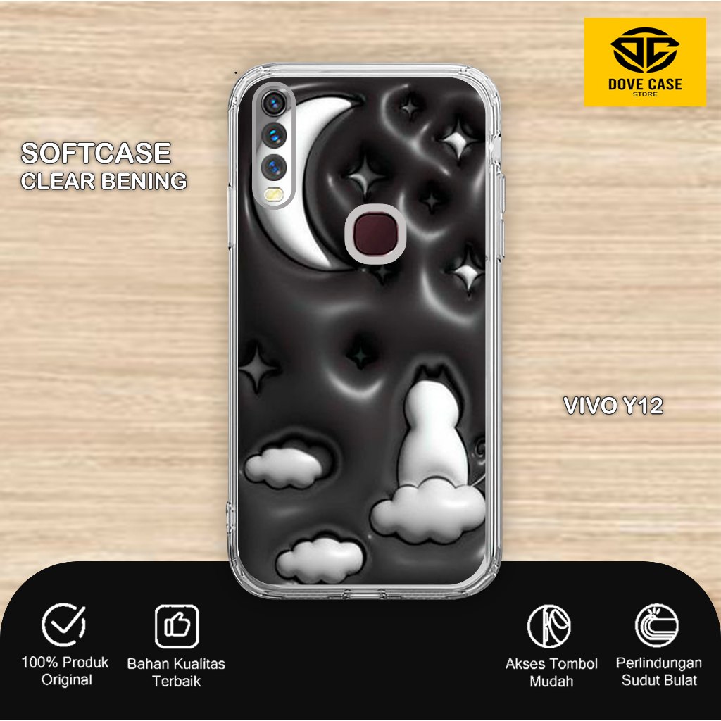Clear Case Motif All Type For VIVO Y12   - Silikon hp Bening VIVO - Softcase Bahan Lentur- Casing Hp