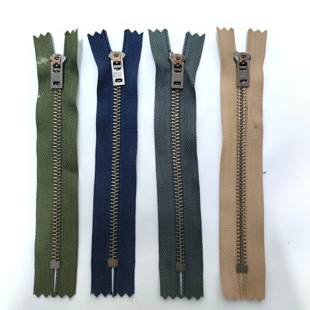 Zipper ykk no 5 vintage jepang untuk jeans levis selvedge 5 5,5 6 6,5 inch kuningan bakar atg ada pe