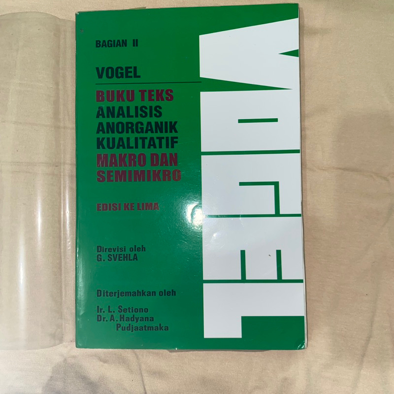 Buku VOGEL Bagian 2 edisi kelima | Kimia Analisis Anorganik Kualitatif