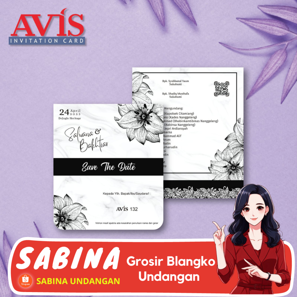 BLANGKO UNDANGAN PERNIKAHAN AVIS 132 | SABINA UNDANGAN | BLANGKO NIKAH | KERTAS UNDANGAN | KARTU UND