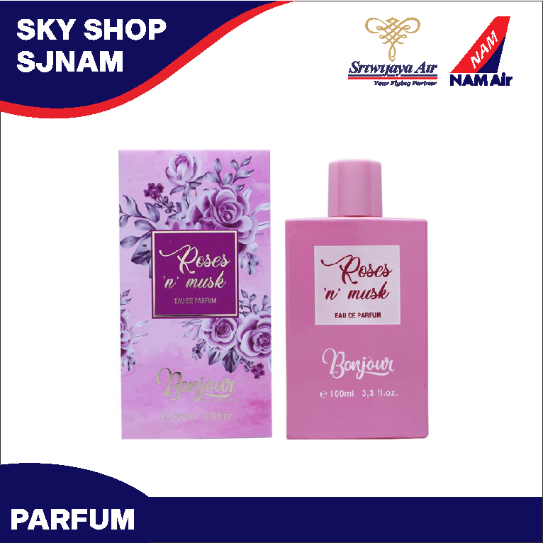 Parfum Wanita Wangi Tahan Lama/Bonjour Roses n Musk Edp 100ml/Bonjour Roses N Musk Parfume Woman/Par