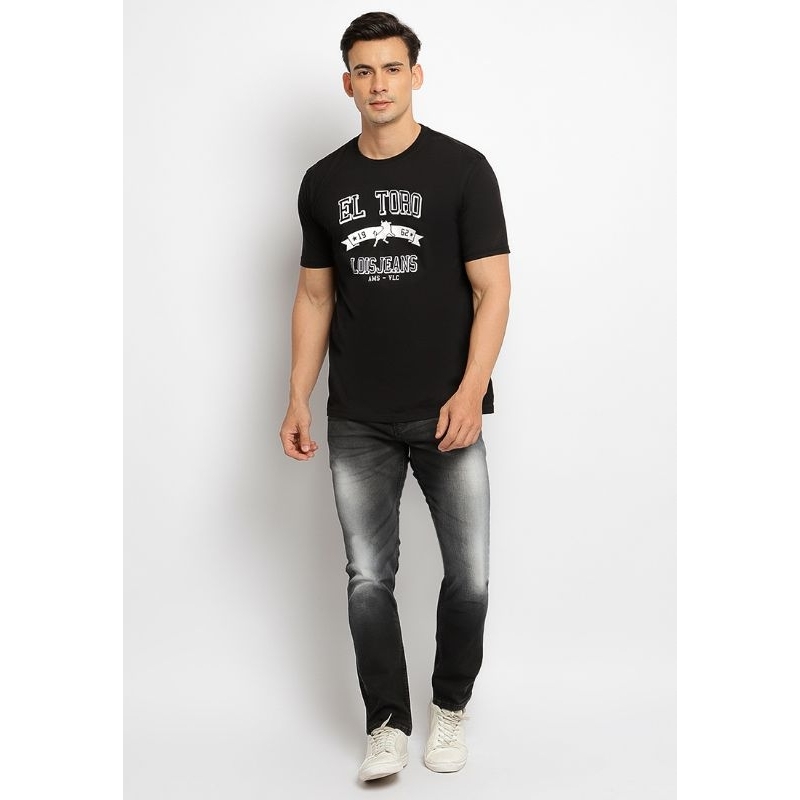 KSL2132B KAOS T-SHIRT LOIS ORIGINAL PRIA WARNA HITAM