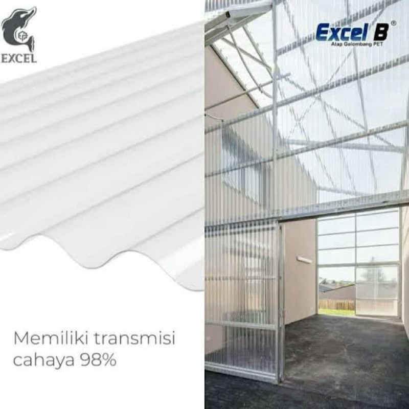 atap seng transparan bening plastik excel 090mm
