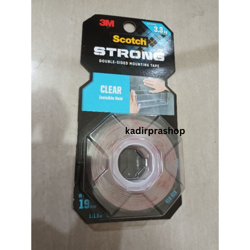 

Double Tape 3M Bening Super Kuat - Isolasi Perekat Clear 19mm Scotch Strong 1.5 Meter