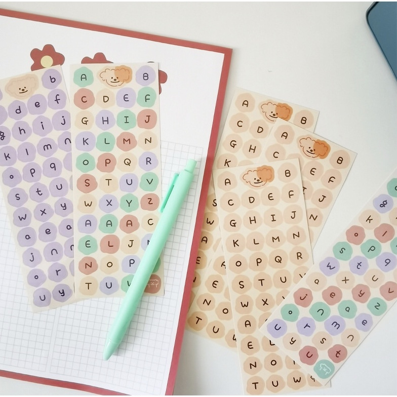

Alphabet Stiker Candy Colour Stiker Alphabet Bear Journal Diary - SD08