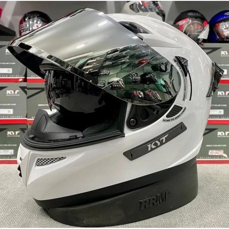 HELM KYT K2 SOLID WHITE - FULL FACE DOUBLE VISOR