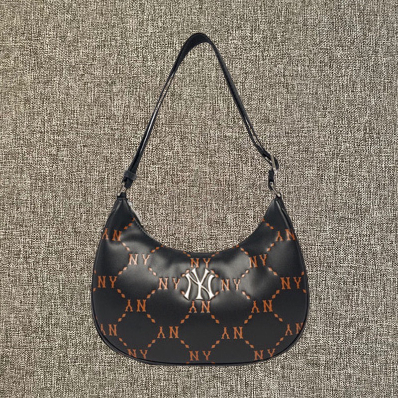 MLB Korea NY PU Embo Hobo Bag Black Original