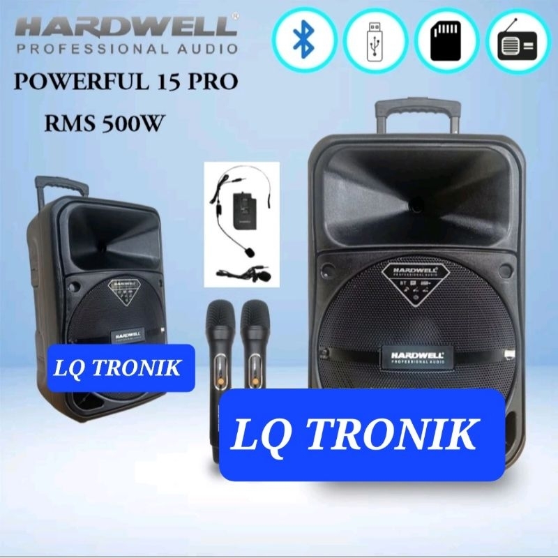 SPEAKER PORTABLE MURAH BASS 15 Inch TERBAIK HARDWELL POWERFULL 15 PRO BLUETOOTH