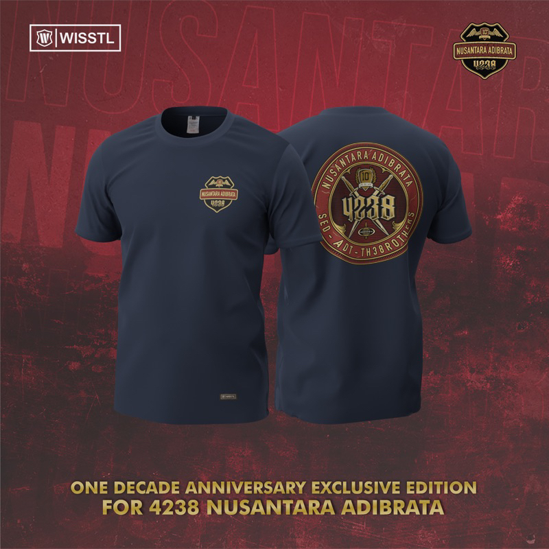 T-SHIRT: 4238 NUSANTARA ADIBRATA ONE DECADE (NAVY)
