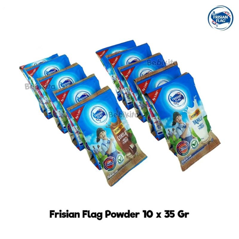 

Frisian flag komlets susu bubuk / susu bendera bubuk vanila dan coklat/ susu Frisian flag sachet isi 10pcs