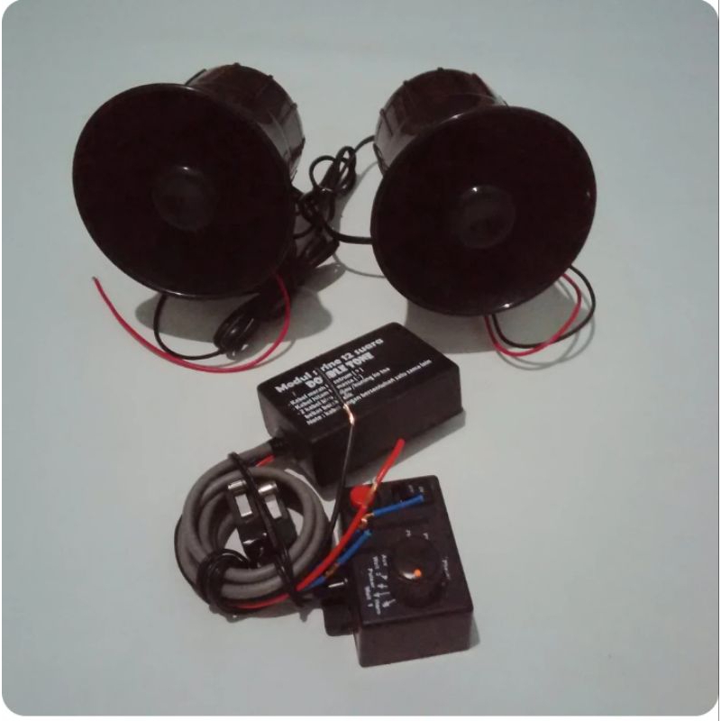 modul 12 suara sirine patwal plus double toa mini 10 Watt motor dan mobil.
