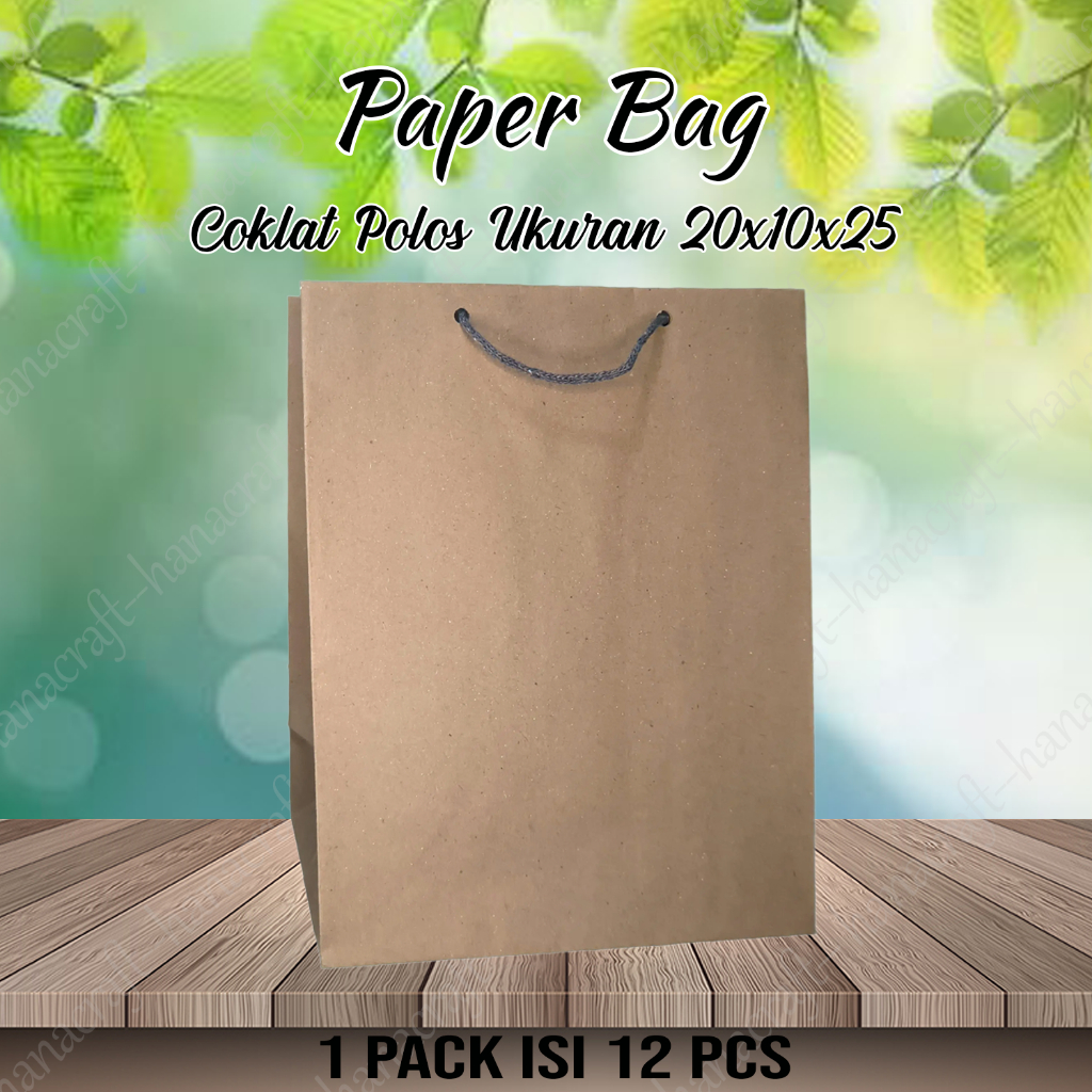 

Paper bag Coklat Polos 20x10x25 / Tas Kertas Polos / Tas Kado / Tas Asul-asul / Tas Hajatan / Bungkus Kado