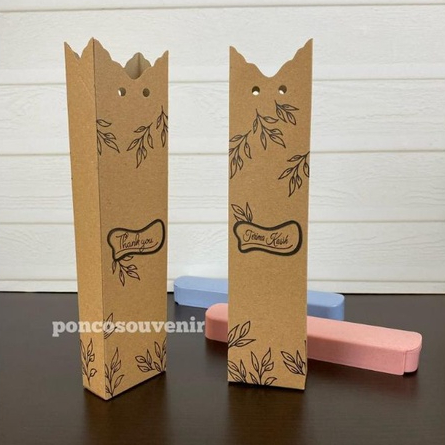 

50 Pcs Box Rustic/ Kraft Tanpa Tali Kemasan Sendok Set Box 25,5 x 6 Cm